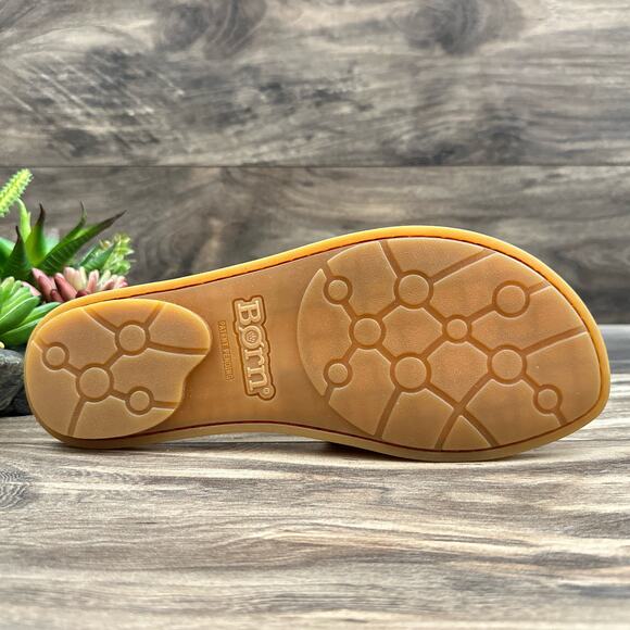 NIB Born Miarra Orange 7M 38 Big Buckle Slide Sandals - Picture 8 of 11